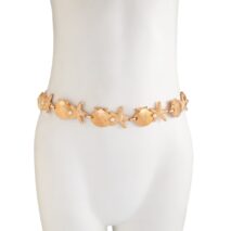 Ocean Style Gold Tone Pearl Shell Starfish Waist Chain - ArtGalleryZen