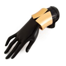 Oversized Gold Silver Tone Frosted Wide Cuff Bangle Bracelet - ArtGalleryZen