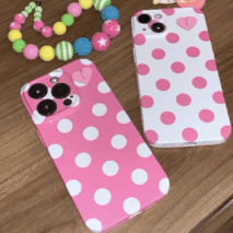 Pink And White Polka Dot iPhone Case - ArtGalleryZen