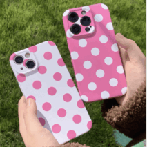 Pink And White Polka Dot iPhone Case - ArtGalleryZen