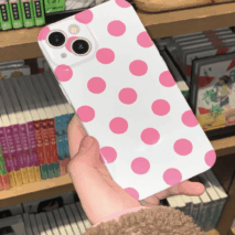 Pink And White Polka Dot iPhone Case - ArtGalleryZen