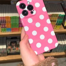 Pink And White Polka Dot iPhone Case - ArtGalleryZen