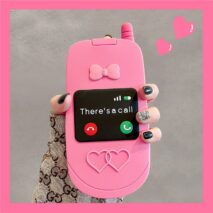 Pink Bowknot Heart Mirror Flip iPhone Case - ArtGalleryZen