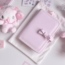 Pink Bowknot PU Leather A7 Binder Cover - ArtGalleryZen