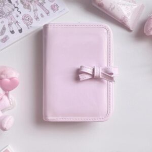 Pink Bowknot PU Leather A7 Binder Cover - ArtGalleryZen