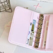 Pink Bowknot PU Leather A7 Binder Cover - ArtGalleryZen