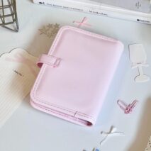 Pink Bowknot PU Leather A7 Binder Cover - ArtGalleryZen