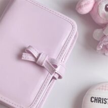 Pink Bowknot PU Leather A7 Binder Cover - ArtGalleryZen