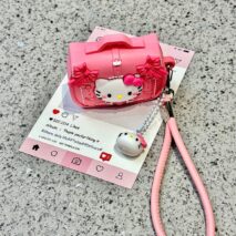 Pink Briefcase Hello Kitty AirPods Earphone Case With Lanyard - ArtGalleryZen