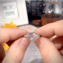 Pink Crystal Heart Ring - ArtGalleryZen