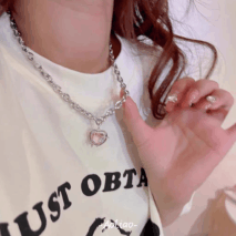 Pink Heart Star Necklace Earrings Set - ArtGalleryZen