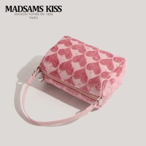 Pink Heart Velvet Tote Bag - ArtGalleryZen