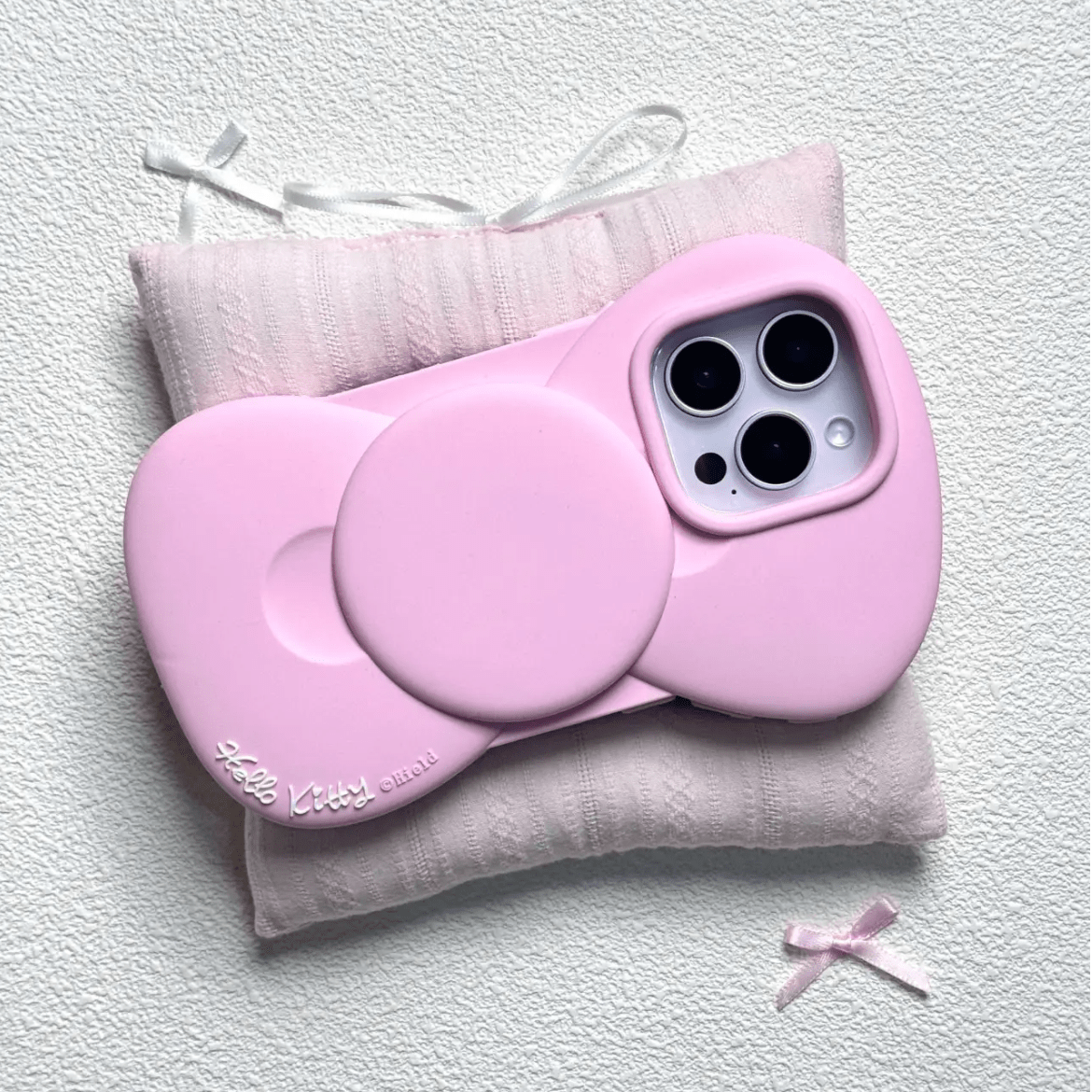Pink Hello Kitty Bowknot Silicone iPhone Case - ArtGalleryZen