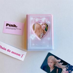 Pink Lace Bowknot Kpop 3 Inch Mini Photocard Album - ArtGalleryZen