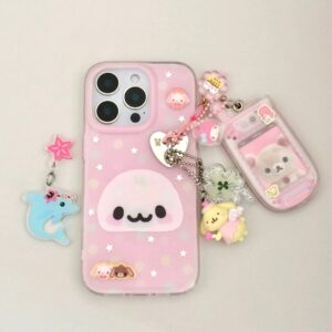 Pink Mamegoma Polka Dot iPhone Case - ArtGalleryZen