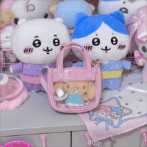 Pink Mini Clear Doll Tote Bag Shoulder Leather Bag Doll Accessories - ArtGalleryZen
