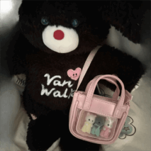 Pink Mini Clear Doll Tote Bag Shoulder Leather Bag Doll Accessories - ArtGalleryZen