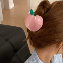 Pink Peach Hair Claw Clip - ArtGalleryZen