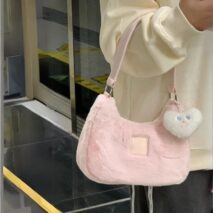 Pink Plush One Shoulder Tote Bag - ArtGalleryZen