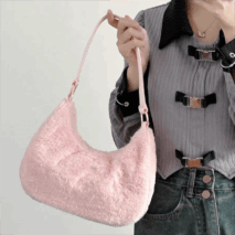 Pink Plush One Shoulder Tote Bag - ArtGalleryZen