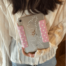Pink Polka Dot Angel Wing Magnetic iPad Case - ArtGalleryZen
