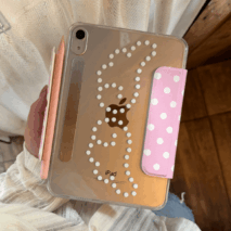 Pink Polka Dot Angel Wing Magnetic iPad Case - ArtGalleryZen