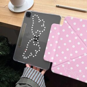 Pink Polka Dot Angel Wing Magnetic iPad Case - ArtGalleryZen