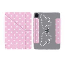 Pink Polka Dot Angel Wing Magnetic iPad Case - ArtGalleryZen