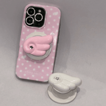Pink Polka Dots Angel Wing Magnetic Stand iPhone Case - ArtGalleryZen