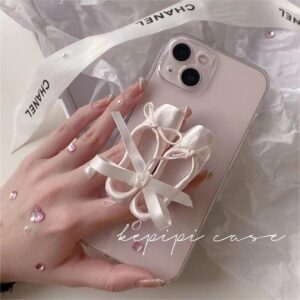 Pink Ribbon Dance Theatrical Stand iPhone Case - ArtGalleryZen
