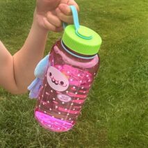 Pink Smiley Polka Dots 1000ml Portable Water Cup - ArtGalleryZen