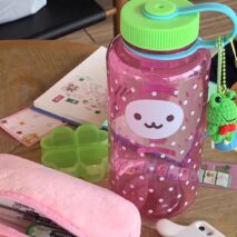 Pink Smiley Polka Dots 1000ml Portable Water Cup - ArtGalleryZen