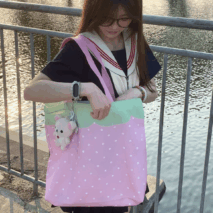 Pink Strawberry Canvas Casual Shoulder Bag - ArtGalleryZen