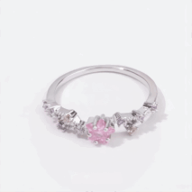 Pink Zirconia Star Heart Rings - ArtGalleryZen