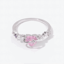 Pink Zirconia Star Heart Rings - ArtGalleryZen