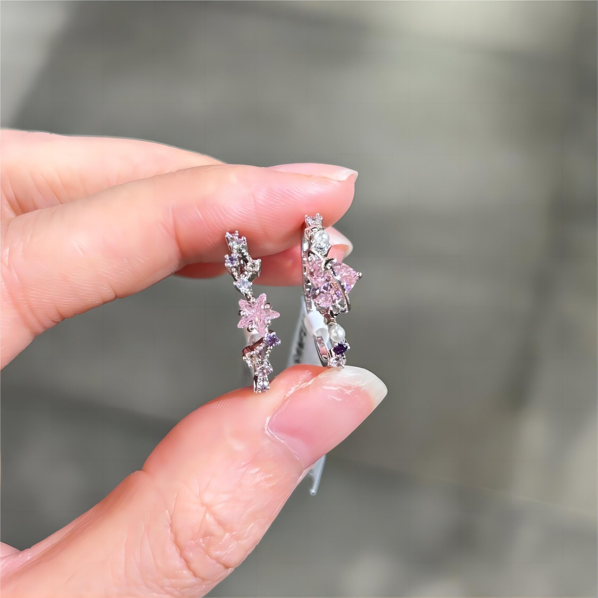 Pink Zirconia Star Heart Rings - ArtGalleryZen