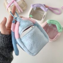 Plush House Clear Display Keychain Bag Kawaii Doll Holder Pouch - ArtGalleryZen