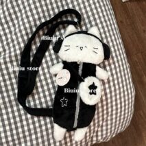 Plush Ribbit Cat Crossbody Bag - ArtGalleryZen