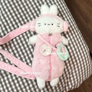 Plush Ribbit Cat Crossbody Bag - ArtGalleryZen