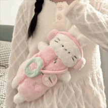 Plush Ribbit Cat Crossbody Bag - ArtGalleryZen