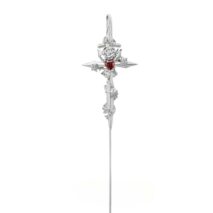 Punk CZ Inlaid Moon Star Rose Hook Needle Piercing Stud Earring - ArtGalleryZen