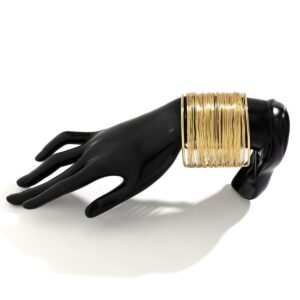 Punk Style Metallic Brushed Wide Cuff Bangle Bracelet - ArtGalleryZen
