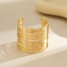 Punk Style Metallic Brushed Wide Cuff Bangle Bracelet - ArtGalleryZen