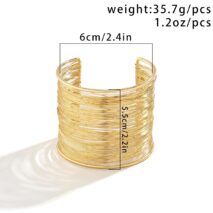 Punk Style Metallic Brushed Wide Cuff Bangle Bracelet - ArtGalleryZen