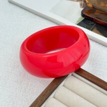 Red Chunky Square Bangle Bracelet Set - ArtGalleryZen