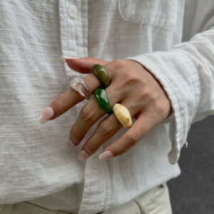Retro Chunky Gradient Resin Ring - ArtGalleryZen