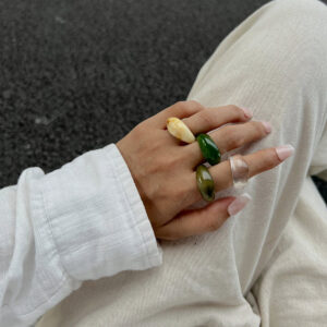 Retro Chunky Gradient Resin Ring - ArtGalleryZen