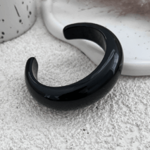 Retro Glossy Resin Open Bangle Bracelet - ArtGalleryZen
