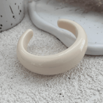 Retro Glossy Resin Open Bangle Bracelet - ArtGalleryZen