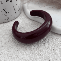 Retro Glossy Resin Open Bangle Bracelet - ArtGalleryZen